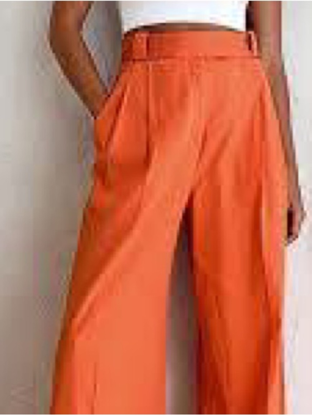Commense Vibrant Orange Wide Leg Cotton Trousers- NWT - Picture 4 of 5